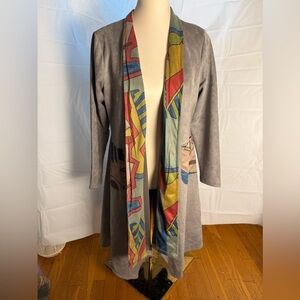 Adore Red and Gray Jacket with Artistic Flair Sz Small